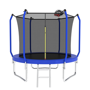 Trampolino da Esterno 10FT con Canestro da Basket, Approvato ASTM, Tipo Rinforzato, Giocattolo per Saltare con Rete di Protezione - Product Image 1