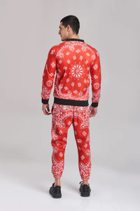 High Quality Vintage Streetwear Custom LOGO 2 in 1 Hooded Stacked <b>Tracksuit</b> Men's Drawstring Jacket Pants Set with Dot Pattern - Product Image 6