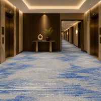 Moquette florale imprimée sur mesure en PP et nylon, moquette mur à mur de 4 m de large à poils coupés pour couloir d'hôtel, ignifuge