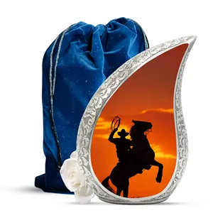 Urna Funeraria Estilo Vaquero de Primera Calidad para Papá, Personalizada, Color Rojo Rubí, 220 Pulgadas Cúbicas, Duradera, OEM - Product Image 1