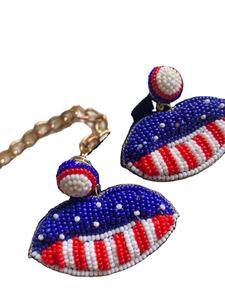 ต่างหูเม็ดลูกปัดลายเค้ก ต่างหูปักลายเม็ดลูกปัดสำหรับงานมาร์ดิกราส์ จากอินเดีย ต่างหูทำมือโดย MD HANDICRAFTS - Product Image 2