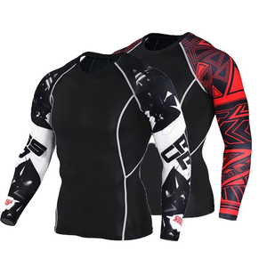 Camiseta de compresión para hombre, manga larga, MMA, BJJ, gimnasio, protección UV, secado rápido, ropa deportiva para entrenamiento atlético - Product Image 2