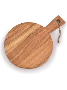Planche à découper en bois faite à la main, de forme ronde, avec poignée, en acacia durable, pour la cuisine - Product Image 5