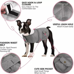 Sweat à capuche basique pour chien, doux et chaud, avec trou pour laisse et poche, vente en gros de vêtements pour chiens et animaux de compagnie - Product Image 3