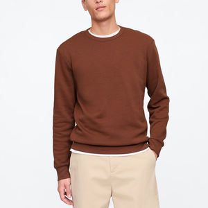 Sudadera de Cuello Redondo para Hombre, Corte Regular, Color Sólido, Tejido de Algodón, Informal, Transpirable, con Bolsillo, Estampado Digital, 220g - Product Image 1