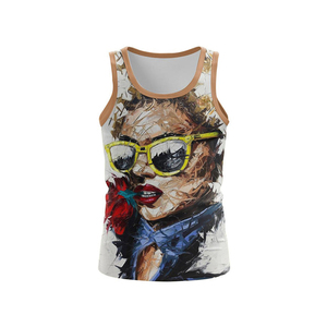 Camiseta sin mangas transpirable personalizada de talla grande con sublimación de tinta y estampado completo para hombre, ropa deportiva de verano para gimnasio - Product Image 4