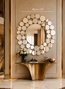 <b>Round</b> <b>Wall</b> <b>Mirror</b> Pebble Design Decorative <b>Mirror</b> for Bathroom Bedroom Living Room Modern | Stylish <b>Wall</b> Mounted Home 32 Inches - Product Image 6