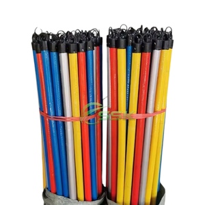 Ensemble balai et pelle à poignée en bois à prix réduit avec tête de balai en PVC et pelle en plastique pour le nettoyage du verre et des sols - Product Image 1