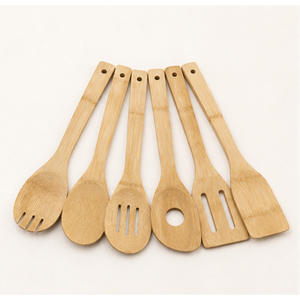 Ensemble d'ustensiles de cuisine 5 pièces en bois naturel, cuillères et spatules de cuisson, ensemble d'ustensiles de cuisine avec logo personnalisé pour les restaurants et la maison - Product Image 3