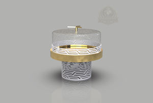 Support à gâteau de luxe en métal pour l'Aïd avec couvercle en verre, design Palestine, écologique, capacité 1-2L, lavage à la main uniquement - Product Image 2