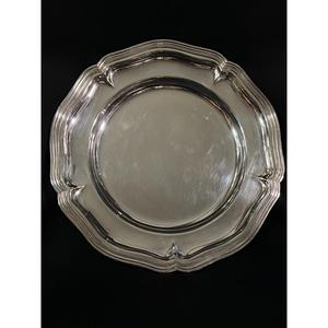 Plato de presentación de latón con borde de metal fundido de diseño personalizado, apto para uso alimentario, platos decorativos plateados y suministros para eventos - Product Image 1