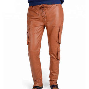 Pantalon en cuir classique pour homme, design élégant, cuir souple, durable, respirant, coupe confortable, idéal pour le quotidien et le streetwear. - Product Image 1