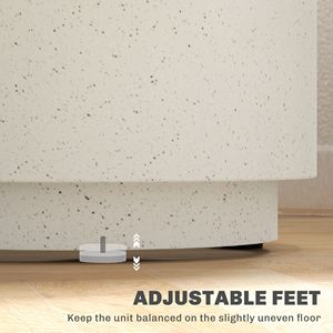 Tavolino Rotondo Leggero con Finitura in Cemento, Tavolo d'Appoggio Giallo Chiaro - Product Image 6