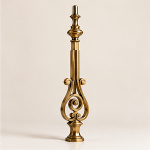 Rampe d'escalier en bronze sculpté avec meneaux métalliques courbés pour hôtels de luxe, villas et escaliers classiques - Product Image 4