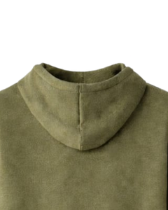 Sudadera con Capucha Personalizada para Hombre, Color Verde Oliva, de Algodón y Felpa, Manga Larga, Informal, con Capucha con Cordón Ajustable, Ropa de Calle para Invierno - Product Image 6
