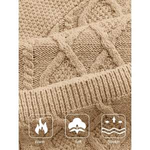 2025 hommes Slim Fit câble tricoté pull avec poches fermeture éclair complète col montant bouton décoration évider ODM approvisionnement - Product Image 3