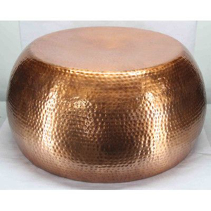 Set Of 2 Metal Hammered Antique Round Coffee Table Eco-Friendly <b>Portable</b> Home Living Room Decorative Furniture - Product Image 3