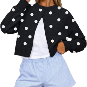 Cardigan court décontracté en laine brodé pour femme Legends Crown – Collection Automne 2026-2027 - Product Image 5