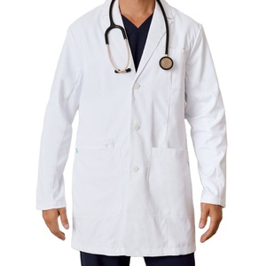 High Quality Doctor Uniform Hospital Blouse Lab Coat Uniforms De Hospital Unisex Medical <b>Scrubs</b> Custom White Woven Coat - Product Image 1