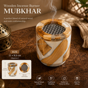 Brûleur d'encens arabe en bois, fait main, écologique, durable, pour Oud, Bakhoor et parfum d'intérieur - Product Image 4