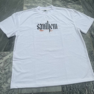 T-shirts pour hommes en jersey 100% coton, imprimés avec des motifs personnalisés par le fabricant, style vintage, effet usé, coupe ample et courte - Product Image 5