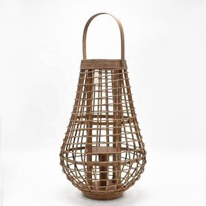 High Quality Durable Decorative <b>Bamboo</b> Rustic <b>Lantern</b> Decor With Candle Holder For Patio Garden Wedding Home Decoration - Product Image 1