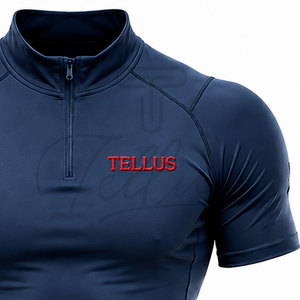 Camiseta de compresión al por mayor para hombre, poliéster y spandex, transpirable, para correr, atlética, para gimnasio. - Product Image 4