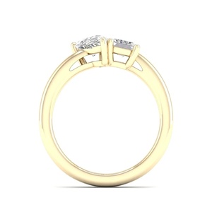 Bague de fiançailles Toi et Moi à deux pierres en diamant de laboratoire taille émeraude, certifié IGI, en or 10K 14K 18K ou en argent 925 935 - Product Image 2
