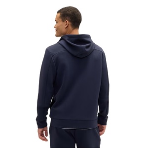 Sweat-shirt à capuche zippé bleu foncé pour homme, coupe ample, décontracté, en molleton de coton tricoté, grandes tailles, avec poches, pour l'hiver - Product Image 3