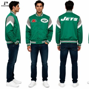 เสื้อแจ็คเก็ต Letterman ผ้าซาตินแบบทันสมัย พร้อมตราสโมสรกีฬา ชุดเบสบอล ขายส่งจากโรงงานโดยตรง - Product Image 2