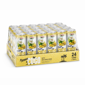 Bebida Premium de Piña, Agua de Coco y Musgo Marino, 24 Latas de 320 ml, Jugo, Fabricante a Granel, Minerales Naturales - Product Image 1