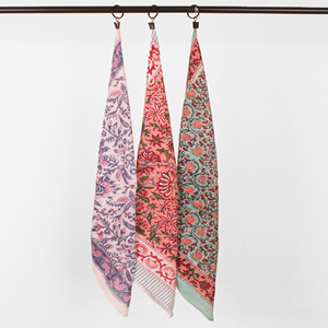 Handmade Block Printed Cotton Multicolor Eco Friendly Neck Scarf Floral Fashion <b>Bandana</b> Unisex Outdoor Bohemian Style Face Cover - Product Image 5