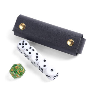Custom Logo Simple Leather DND <b>Dice</b> <b>Set</b> Storage Box 5 <b>Dice</b> Organizer for 16mm 19mm <b>Dice</b> - Product Image 1