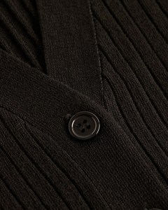 Black Knitted <b>Short</b> Sleeve <b>Cardigan</b> Solid Color Button Front <b>Women's</b> Sweater Autumn Style - Product Image 4