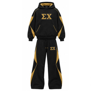 Ensemble de survêtement Sigma Chi bleu et or avec lettres grecques 1897, sweat à capuche et pantalon long, tenue décontractée - Product Image 5
