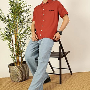 Long Sleeve Men Camp <b>Collar</b> <b>T</b>-<b>Shirts</b> Professional Manufacture 100% Cotton Made Camp <b>Collar</b> <b>Shirt</b> - Product Image 4