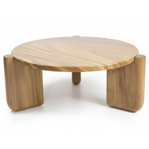 โต๊ะกาแฟทรงกลมไม้สักเกรดส่งออกคุณภาพเยี่ยม สไตล์นอร์ดิก งานแฮนด์เมด ผิวเรียบเนียน สำหรับเฟอร์นิเจอร์วิลล่า ขายส่ง - Product Image 6