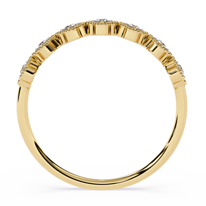 แหวนเพชรทรงกลมแบบเรียงซ้อนสำหรับผู้หญิง ทองคำแท้ 14k เหมาะสำหรับเป็นของขวัญในโอกาสหมั้น วันครบรอบแต่งงาน - Product Image 3