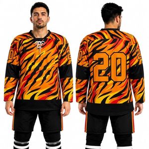Camisetas de hockey sobre hielo clásicas de dos tonos, rojo y negro, diseño profesional para equipo, sublimadas, de alta resistencia. - Product Image 5