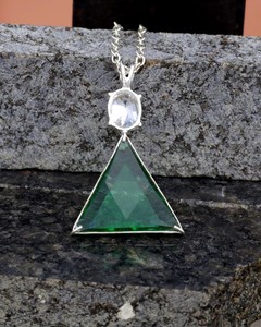 Colgante de Estrella de David de Cuarzo Verde, Collar de Geometría Sagrada, Piedra Energética Espiritual, Joyería de Regalo Unisex - Product Image 2