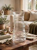 Carafe à boisson en verre transparent avec couvercle, design moderne, capacité de 1,8 L, carafe à eau écologique pour cadeaux d'affaires et fêtes