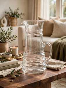 Clear Glass Beverage Pitcher with Lid Modern Design 1.8L Capacity Eco-Friendly <b>Water</b> <b>Jug</b> for Business Gifts and Party Use - Product Image 4