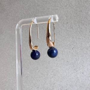 Boucles d'oreilles pendantes en lapis-lazuli, argent sterling 925, plaqué or 14 carats, cadeau pour elle, cadeau pour maman - Product Image 6