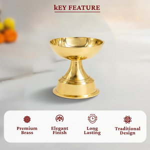 Traditional Handcrafted Brass <b>Oil</b> <b>Lamp</b> for Puja Mandir Home Temple Diwali Festival Decoration Indian Ethnic Home Decor - Product Image 6