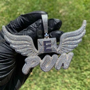 Pendentif Lettre Initiale Hip Hop Iced Out en Argent 925 avec Moissanite, Testée au Diamant, pour Hommes - Product Image 5