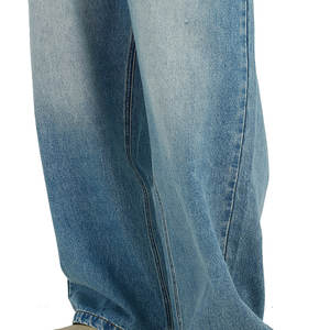 Jean droit en denim de coton délavé style vintage Hip Hop Streetwear pour homme, 100% coton, coupe skate noire - Product Image 3