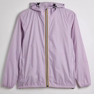 Women's Light Purple Hooded Racer Jacket Full Sleeve Zipper Closure Windproof Polyester Spring Outerwear Regular Fit - Product Image 1