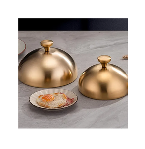 Couvre-plat en acier inoxydable épais plaqué or pour restaurant, style occidental, pour steak, au prix le plus bas - Product Image 1