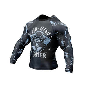Vente en gros de rashguard de Jiu Jitsu Bjj personnalisé avec logo imprimé en 3D pour hommes, t-shirt de compression respirant Spiderman UPF50+ à manches courtes - Product Image 2