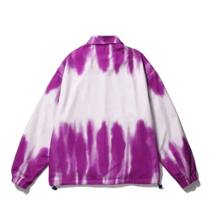 Chemise-veste en coton tie-dye pour homme, coupe décontractée, col rabattu, couleur dégradée, manches longues, vêtement d'extérieur pour le printemps - Product Image 6